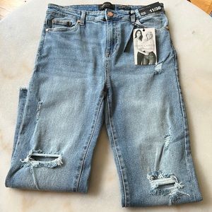 Kendall + Kylie high rise ripped jeans stretchy